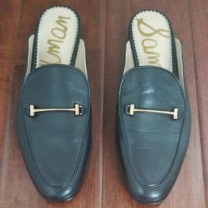 Sam Edelman Black Mules with Gold Accent